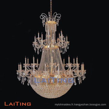 Haute Qualité Grand Personnalisé Or Projet Cristal Lustre Pendentif Lumière Lampe pour Église Banquet Hall Hôtel Hall